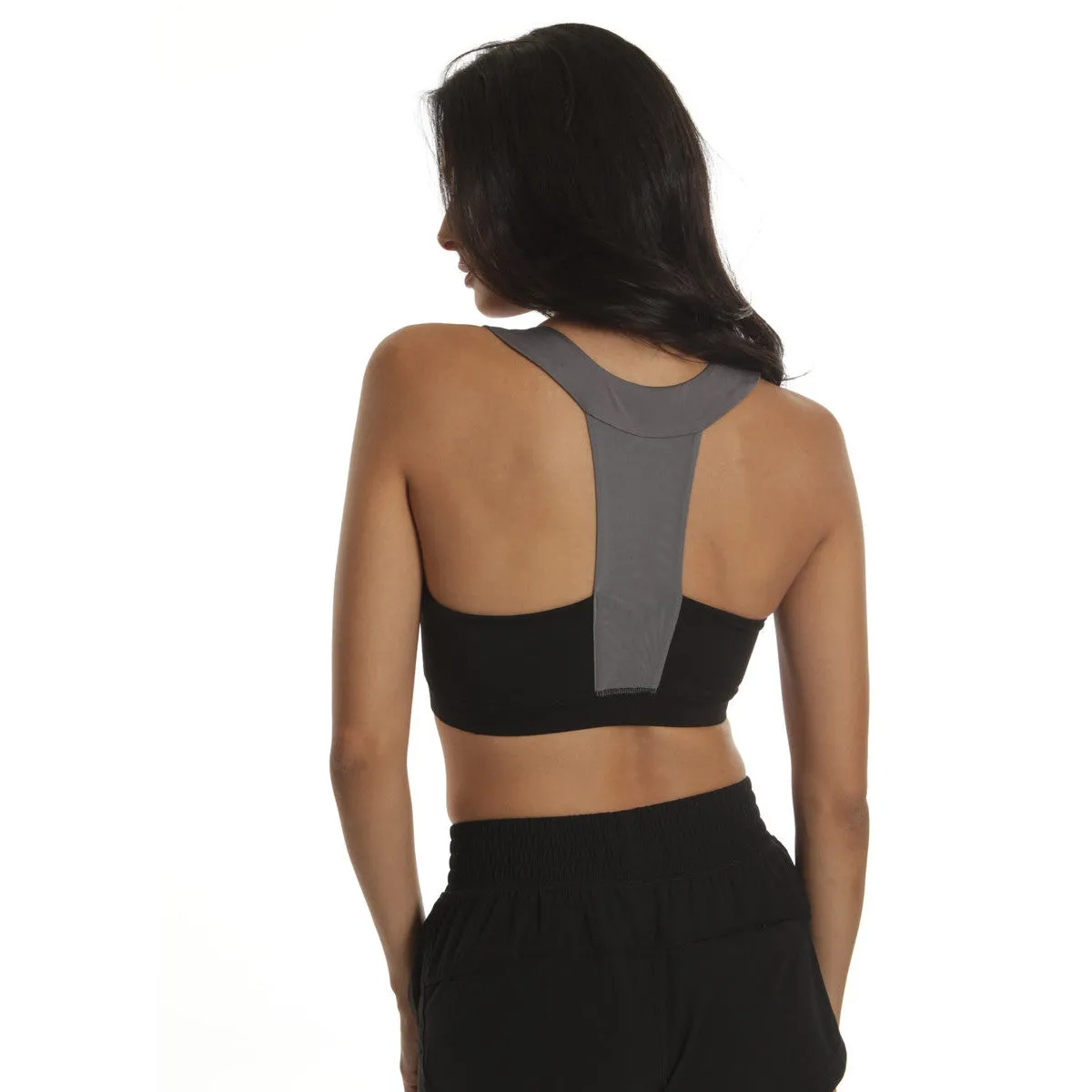 Black/Charcoal Knock Down Training Bra