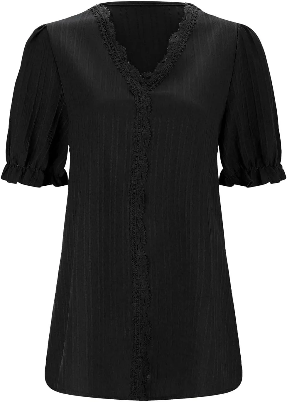 Blouses for Women Dressy Casual Short Sleeve Business Work Shirt Ladies Lace V Neck Summer Tee Tunic Tops
