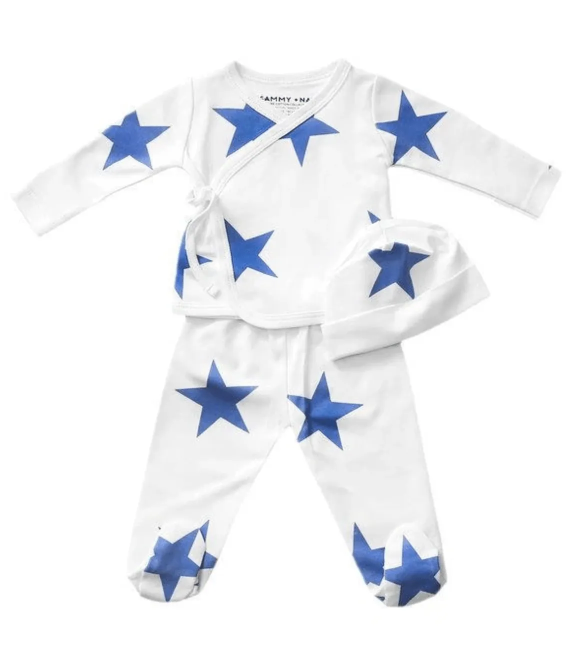 Blue Bold Star Three Piece Take Me Home Set - Newborn