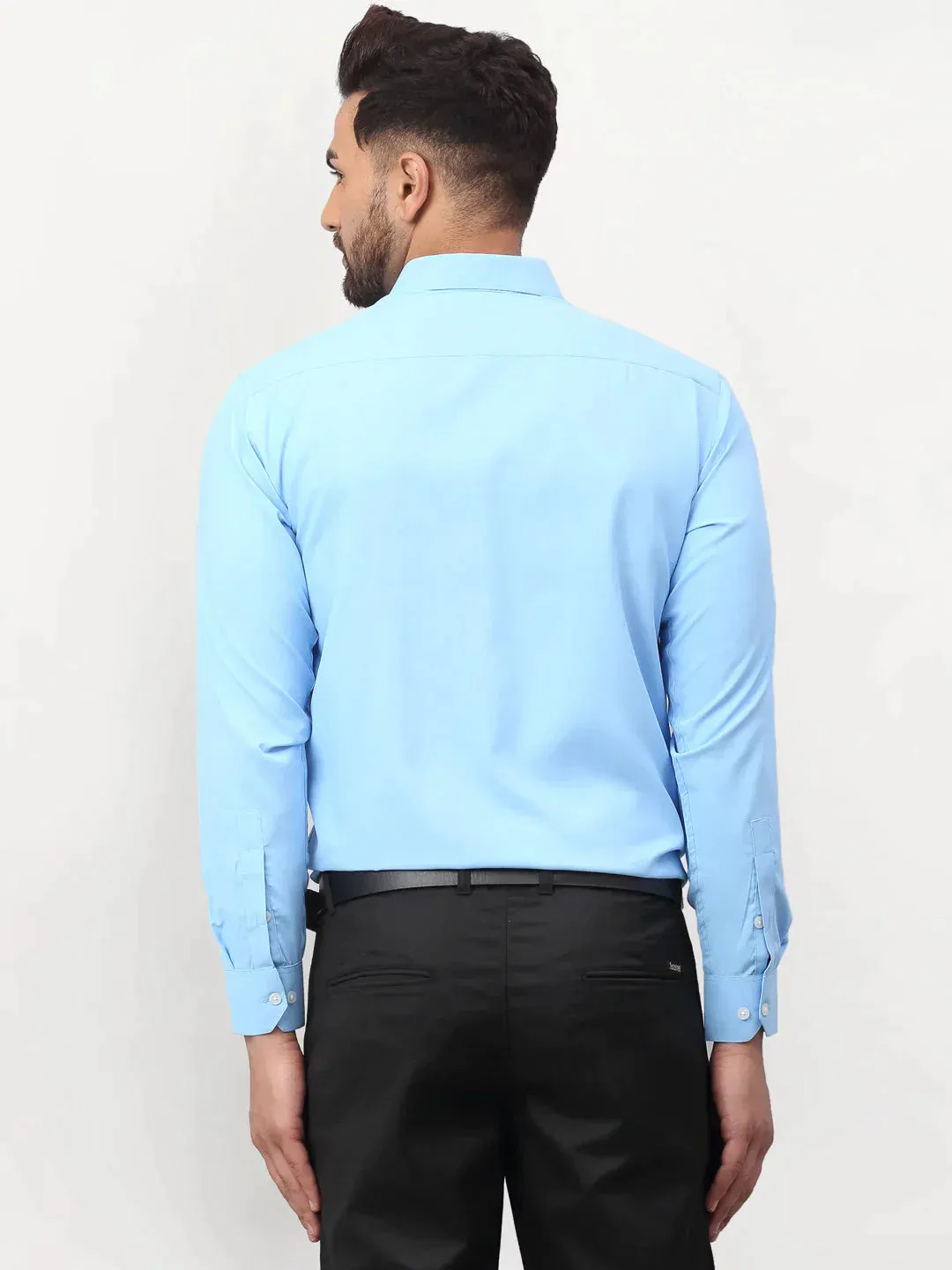 Blue Men's Solid Formal Shirts