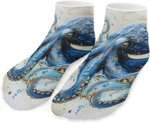 Blue Octopus Ankle Socks Breathable Low Cut Sports Socks Casual No Show Sock for Women Men