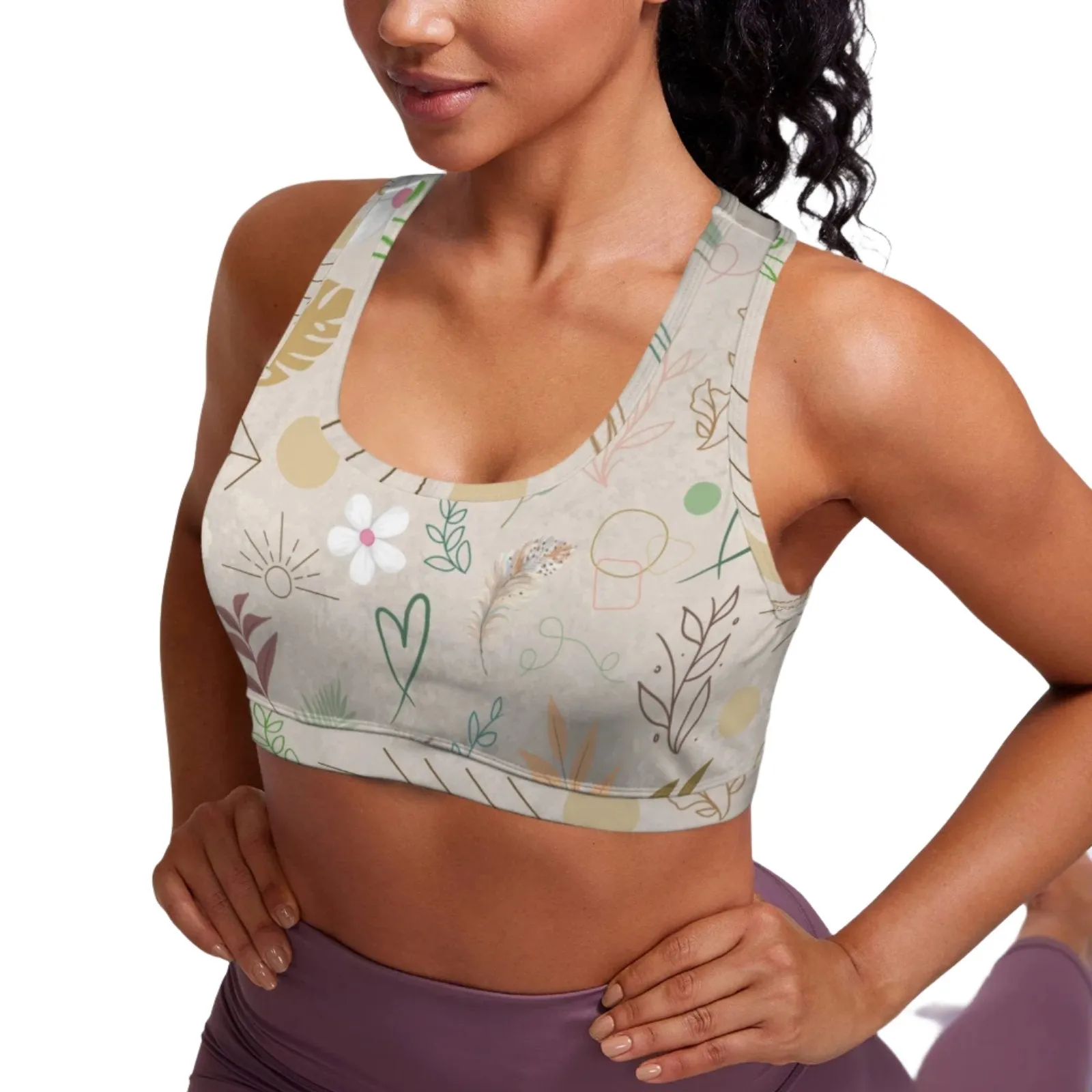 Boho Beige Sports Top up to 5 XL (FWS)