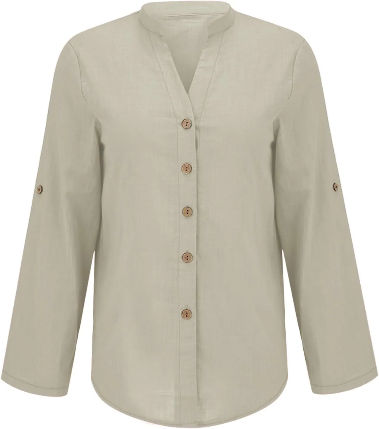 Boho Linen Button Up Shirt - Oversized Short Sleeve Blouse, Lightweight & Sheer-Resistant
