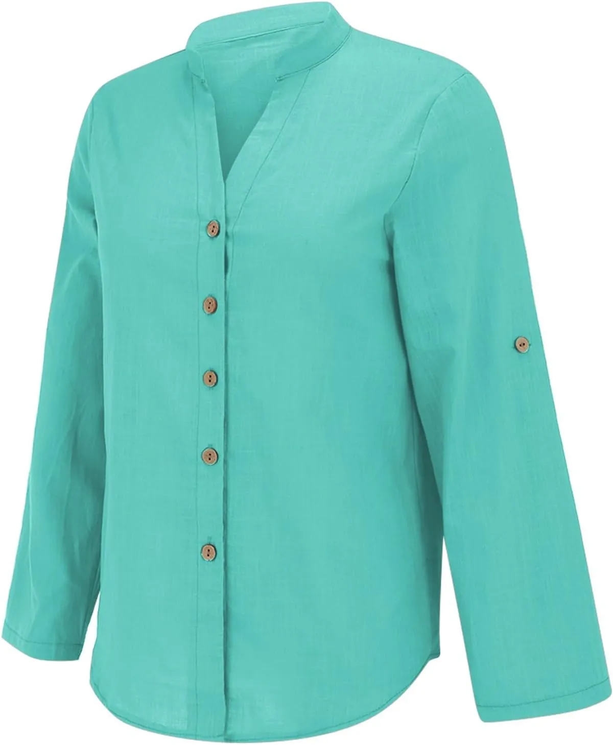 Boho Linen Button Up Shirt - Oversized Short Sleeve Blouse, Lightweight & Sheer-Resistant