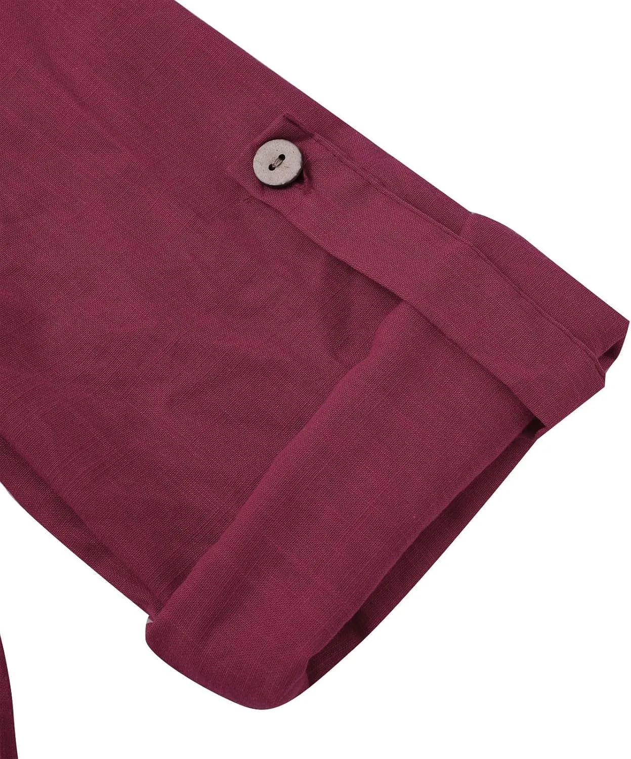 Boho Linen Button Up Shirt - Oversized Short Sleeve Blouse, Lightweight & Sheer-Resistant