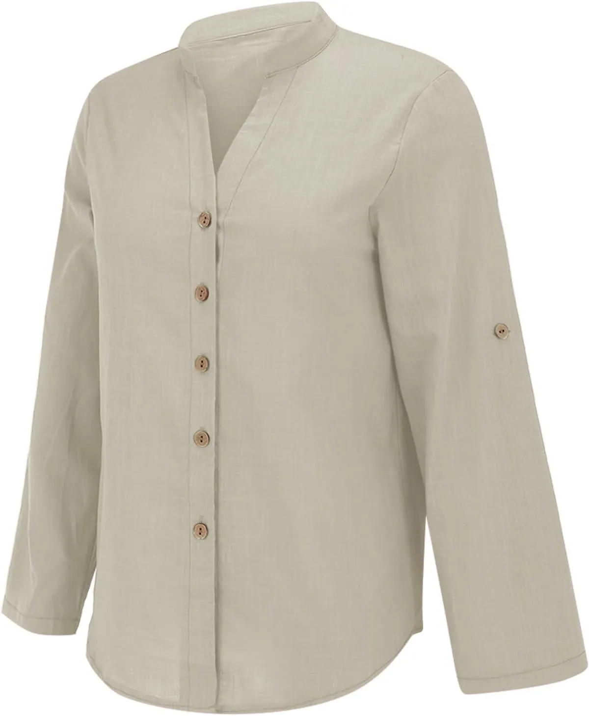 Boho Linen Button Up Shirt - Oversized Short Sleeve Blouse, Lightweight & Sheer-Resistant