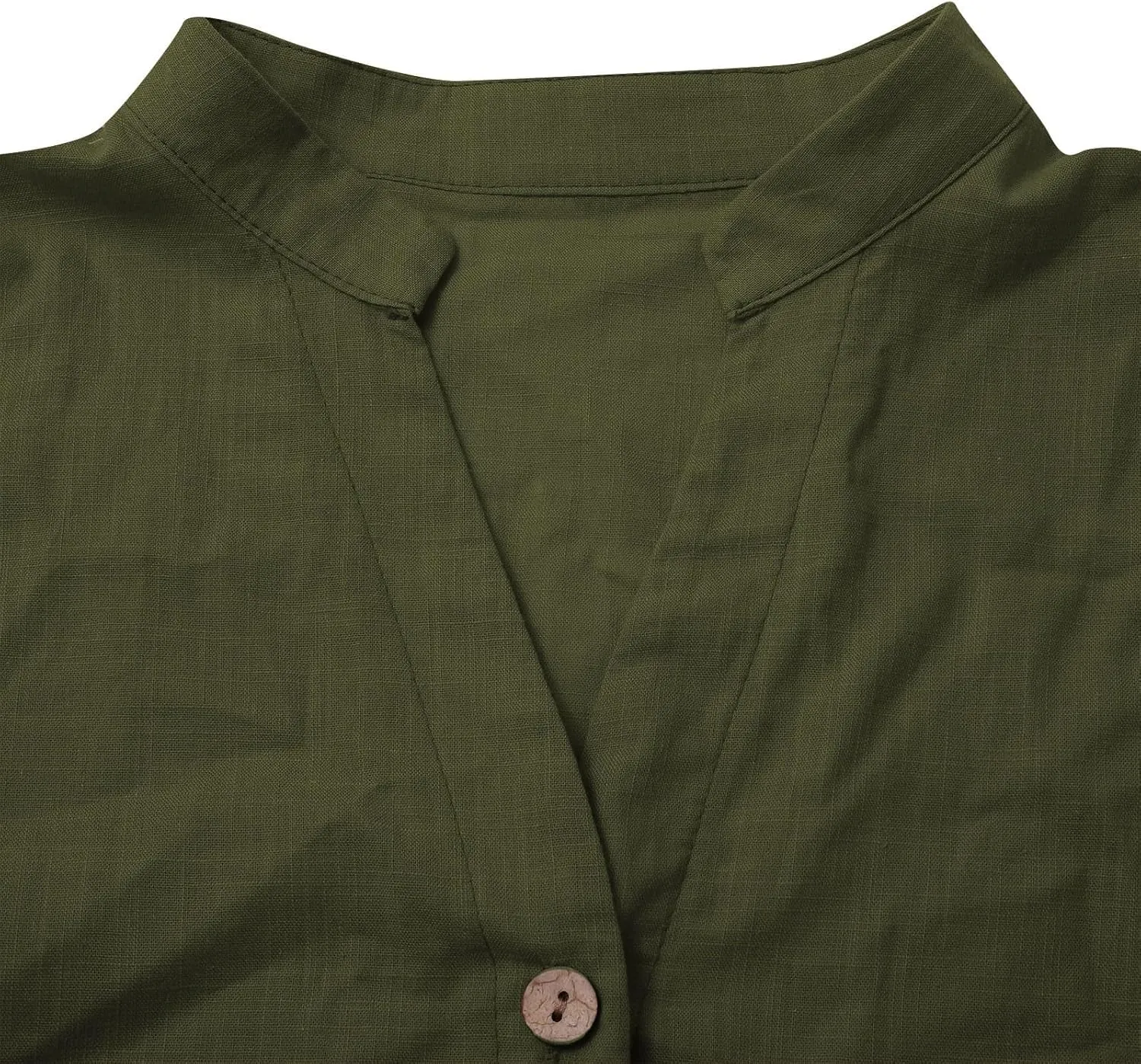 Boho Linen Button Up Shirt - Oversized Short Sleeve Blouse, Lightweight & Sheer-Resistant