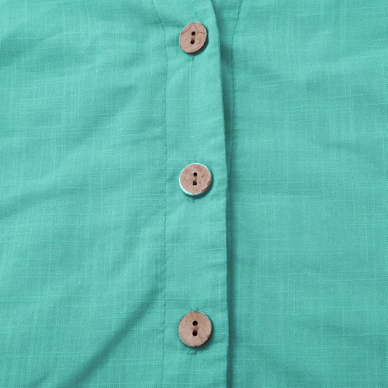 Boho Linen Button Up Shirt - Oversized Short Sleeve Blouse, Lightweight & Sheer-Resistant