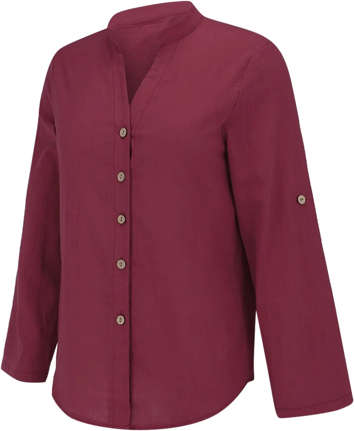 Boho Linen Button Up Shirt - Oversized Short Sleeve Blouse, Lightweight & Sheer-Resistant