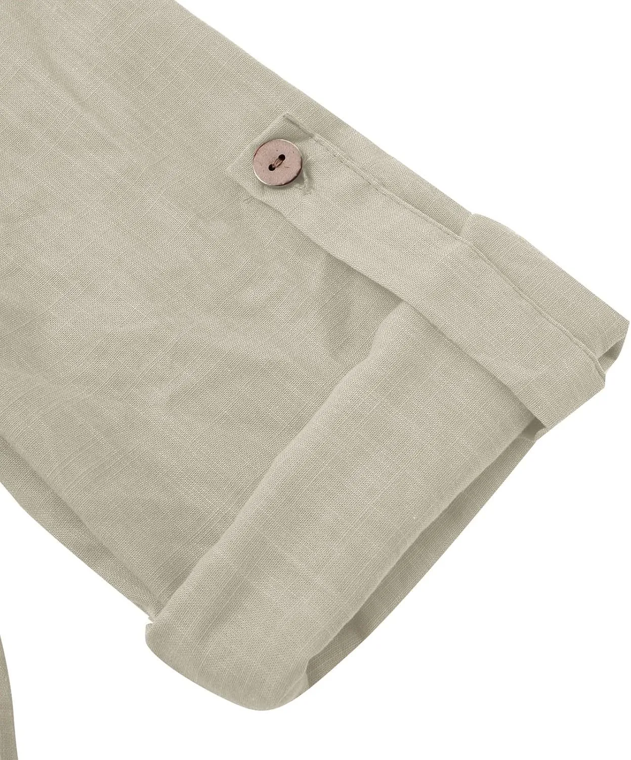 Boho Linen Button Up Shirt - Oversized Short Sleeve Blouse, Lightweight & Sheer-Resistant