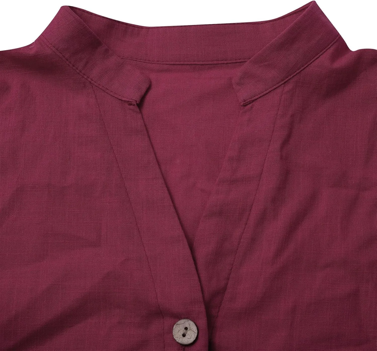 Boho Linen Button Up Shirt - Oversized Short Sleeve Blouse, Lightweight & Sheer-Resistant