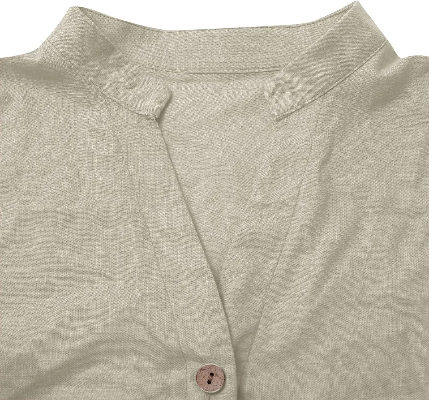 Boho Linen Button Up Shirt - Oversized Short Sleeve Blouse, Lightweight & Sheer-Resistant