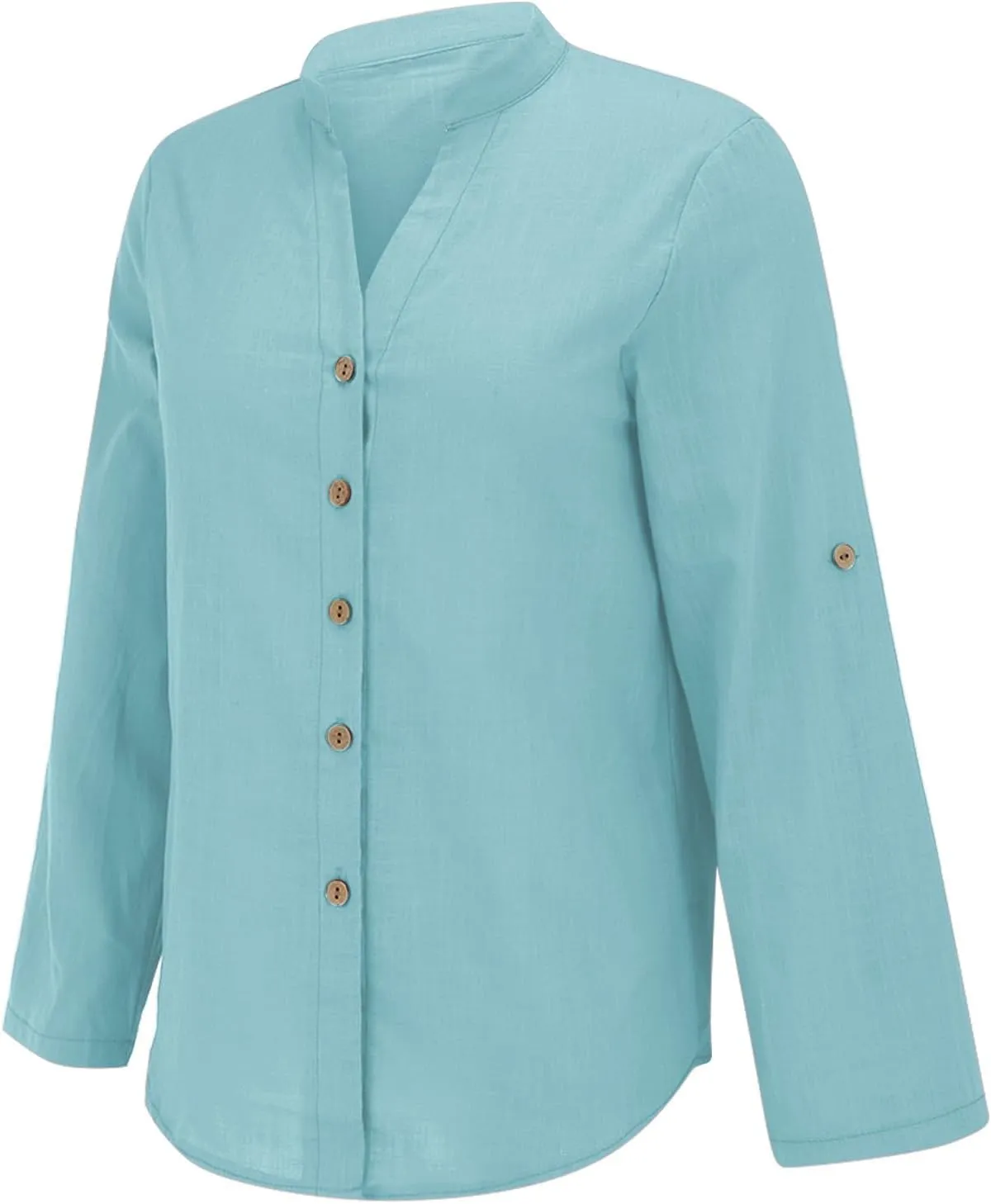 Boho Linen Button Up Shirt - Oversized Short Sleeve Blouse, Lightweight & Sheer-Resistant