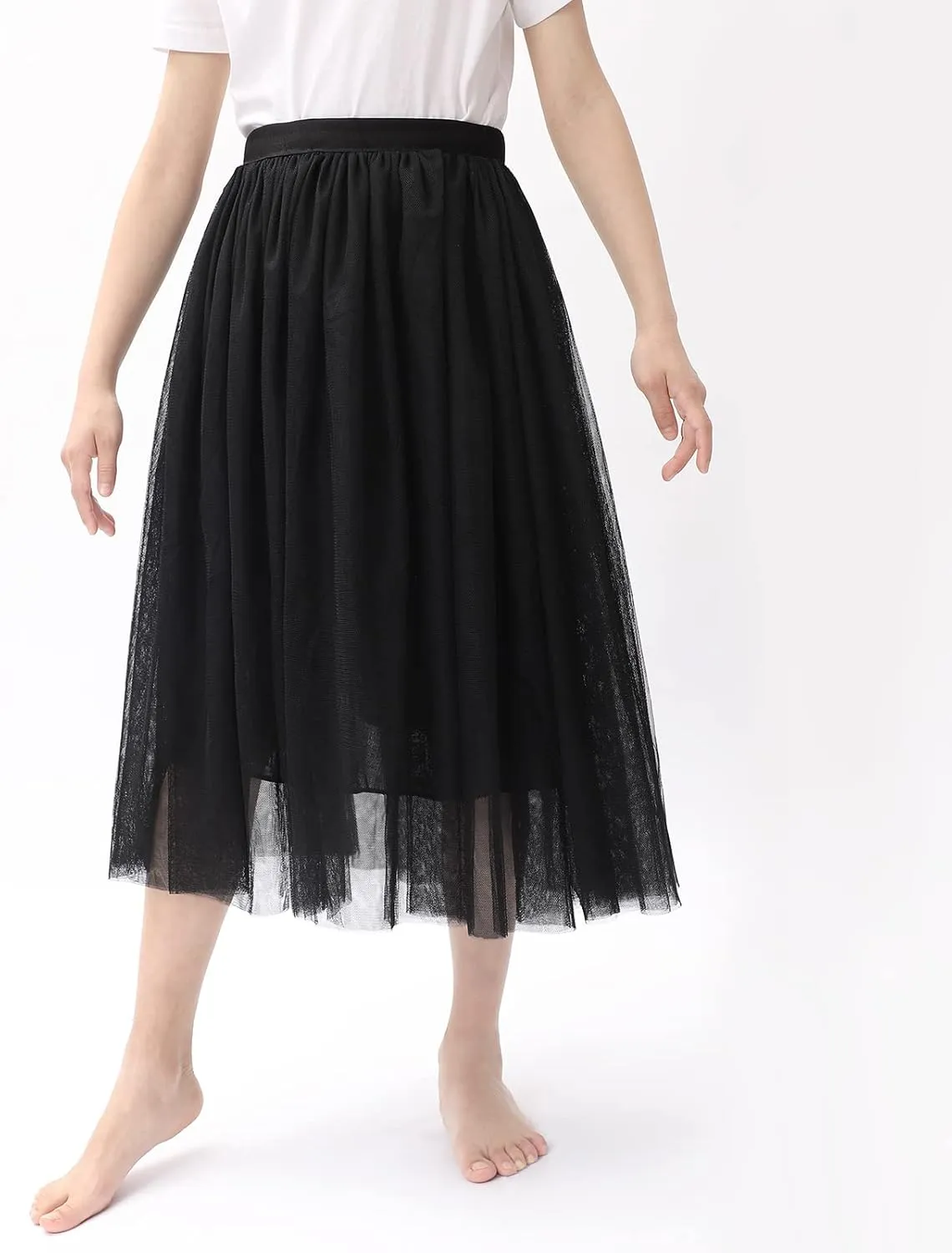 BOOPH Girls Tulle Skirts A-line Mesh Skirt Long Tutu Skirts Dress for Toddler Girls