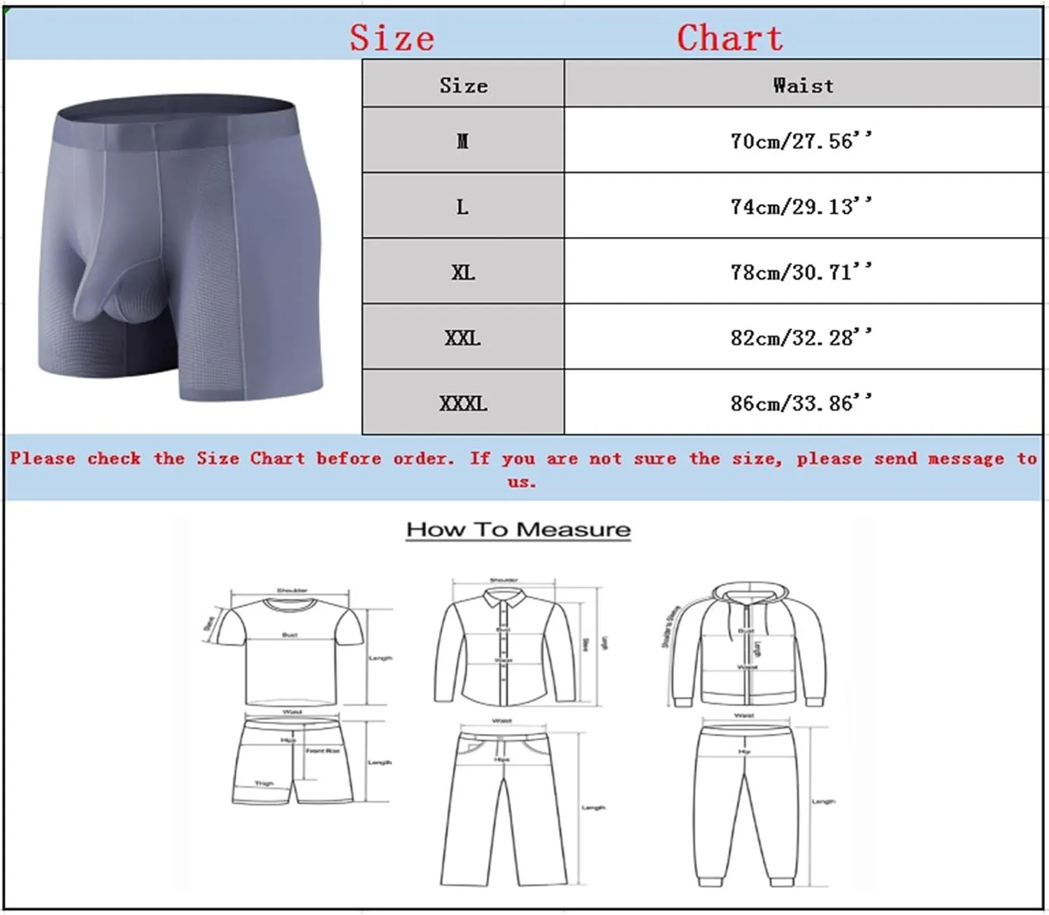 Boxer Briefs Mens High Waisted Breathable Cotton Sexy Elephant Trunk Comfort Stretch Pouch Underwear with Elastic Waistband