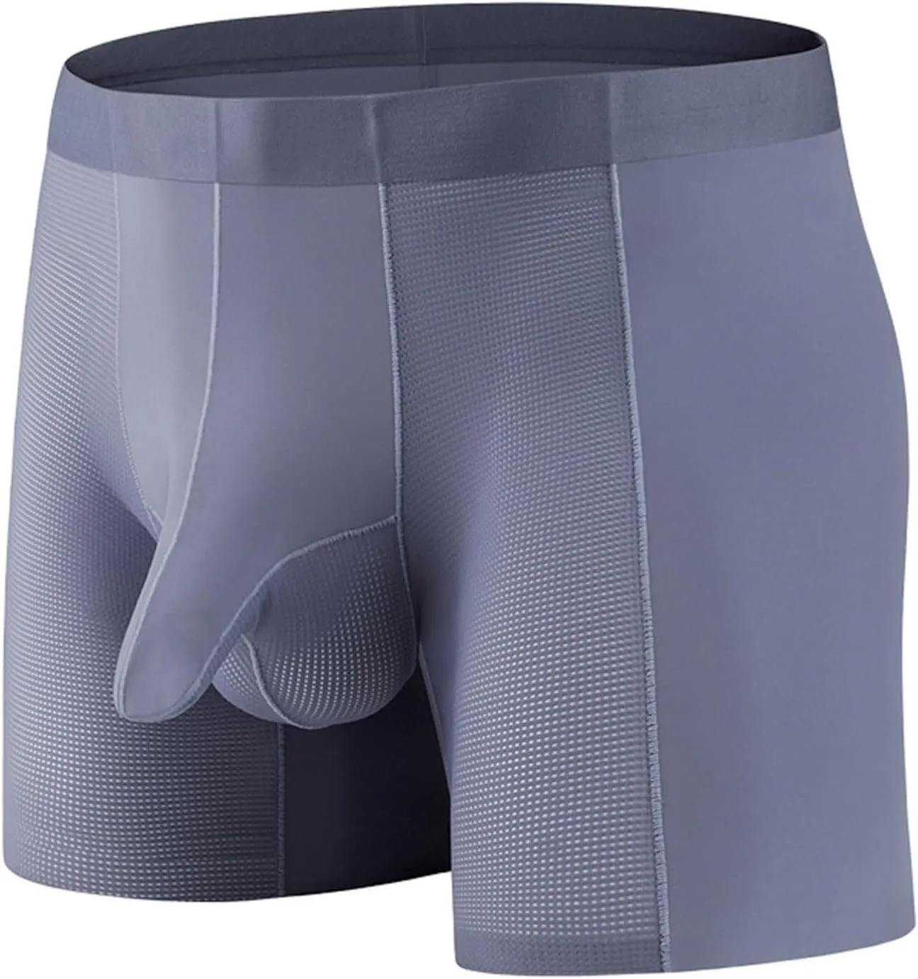 Boxer Briefs Mens High Waisted Breathable Cotton Sexy Elephant Trunk Comfort Stretch Pouch Underwear with Elastic Waistband