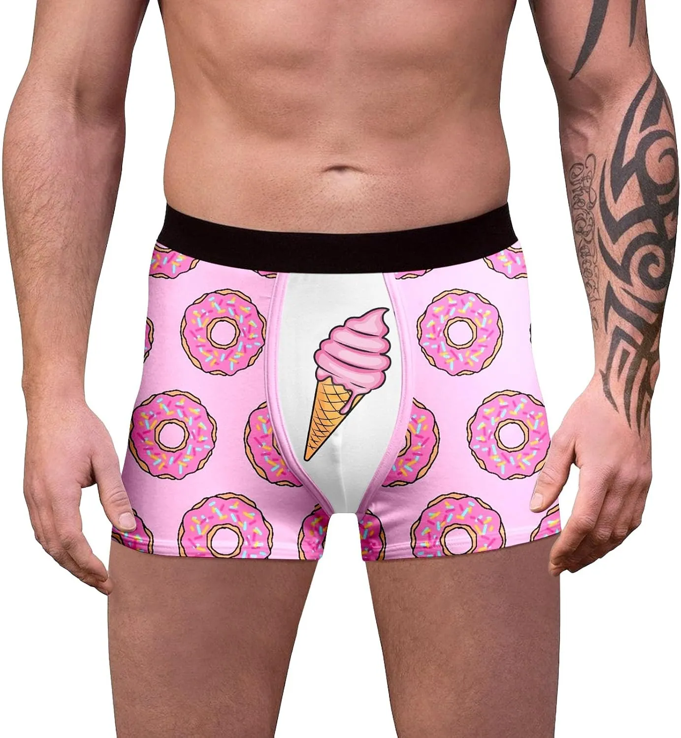 Boxers Briefs for Men Breathable High Waisted Cotton Sexy Underwear Stretch Pouch Soft Comfort Trunks with Elastic Waistband