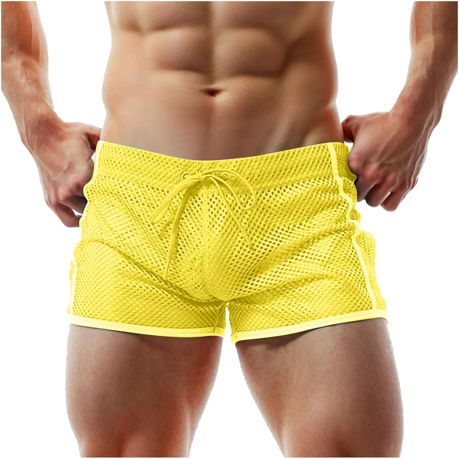 Boxers Briefs for Men Sexy High Waisted Cotton Breathable Drawstring Boxer Briefs Cool Pouch Comfortable Stretch Underwear