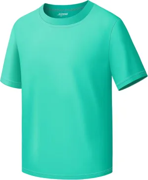 Boys Shirts Athletic Dry Fit Tees Moisture Wicking Quick Dry Short Sleeve T-Shirts Sports Training Outdoor Activewear Tops
