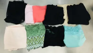 Brand New No Packaging 10 Pair Women's Assorted Panties, Great Variety & Fabrics! Includes Thongs & Bikini in Cotton, Microfiber & Lace! All Size Small!