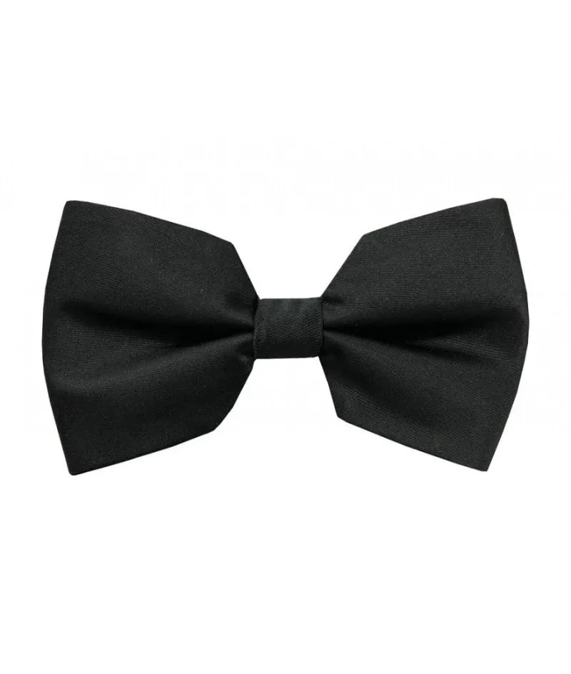 Brand Q black men's satin material bowtie with hanky fashion style