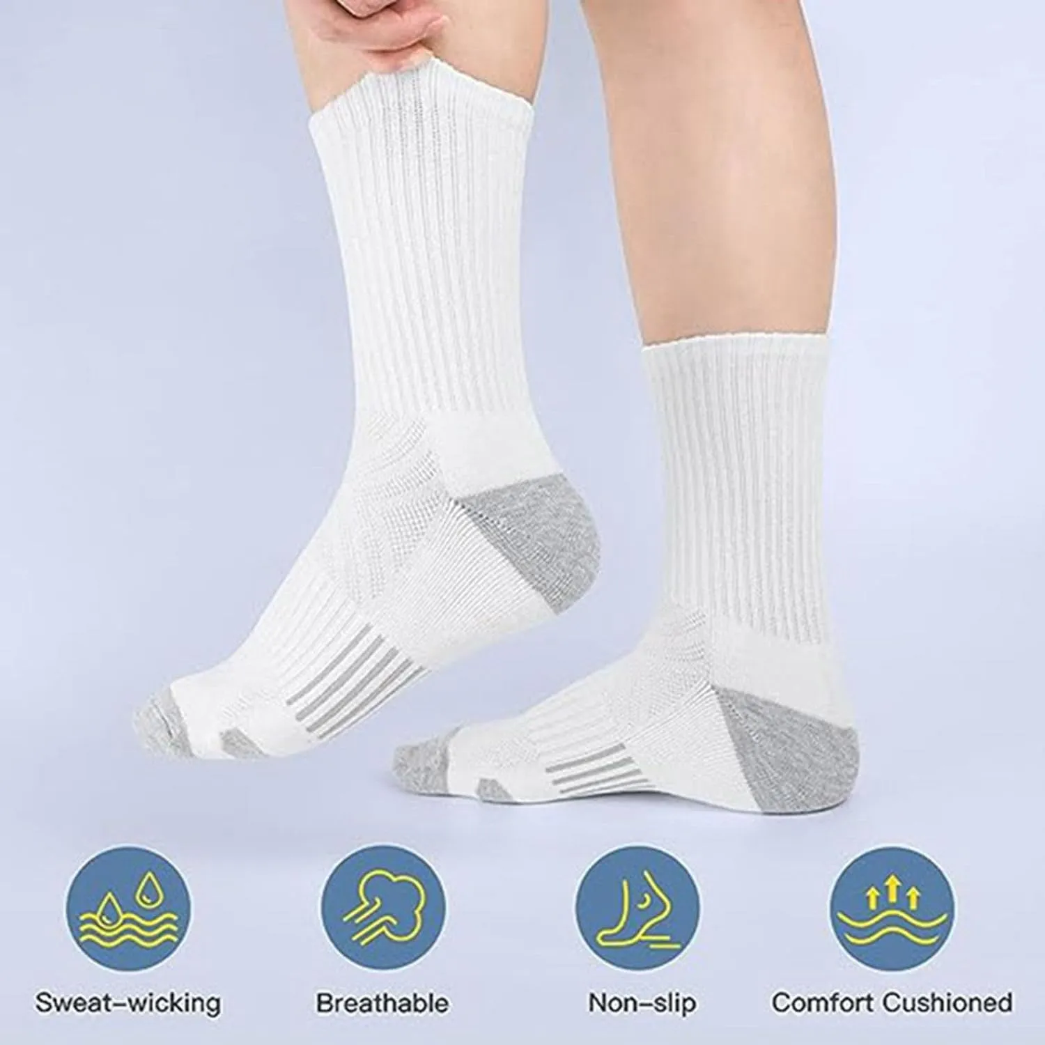 Breathable Running Ankle Socks 5 Pairs Wool Cushioned Compression Support Thermal Low Cut Athletic Socks