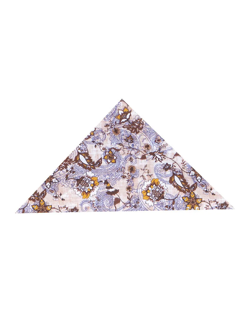 Brown Paisley Print Shirt with Matching Handkerchief