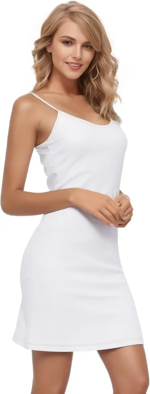 Buauty Full Slip for Women under Dress Non Cling, Women's Lingerie Skirt Undergarments Spaghetti Strap Slip