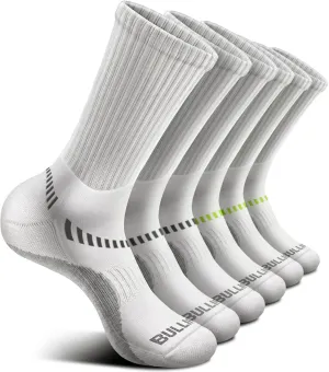 BULLIANT Men Athletic Socks, Compression Sports Crew Socks Cushioned For Men Outdoor Running Hiking-Arch Compression Support