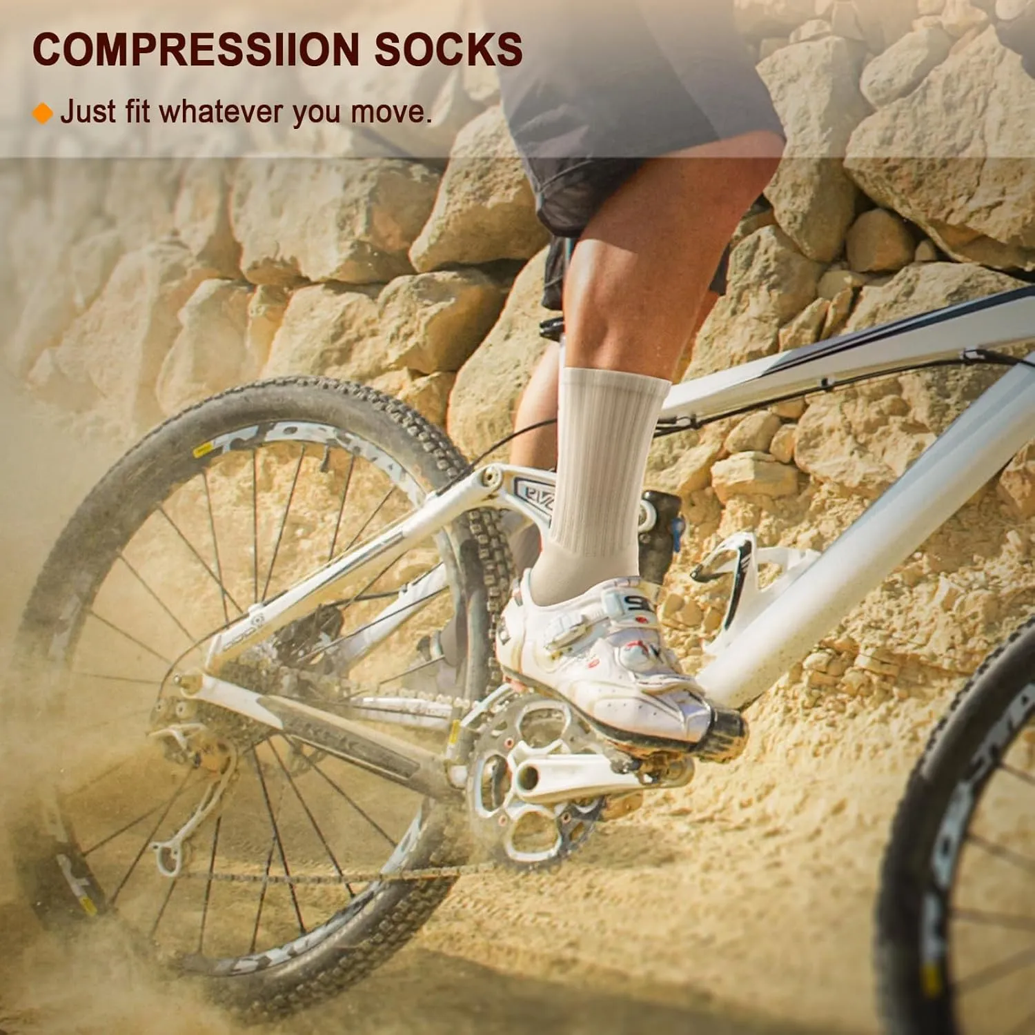 BULLIANT Men Athletic Socks, Compression Sports Crew Socks Cushioned For Men Outdoor Running Hiking-Arch Compression Support