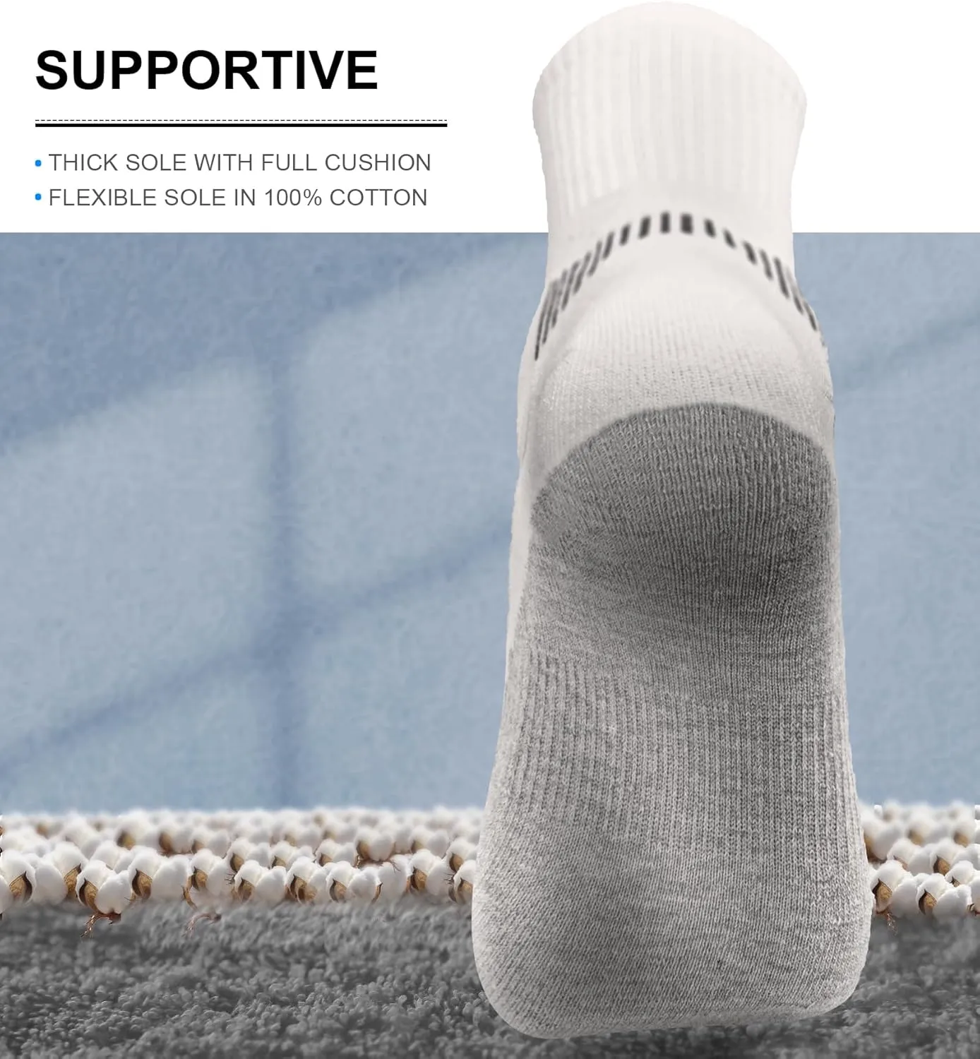 BULLIANT Men Athletic Socks, Compression Sports Crew Socks Cushioned For Men Outdoor Running Hiking-Arch Compression Support