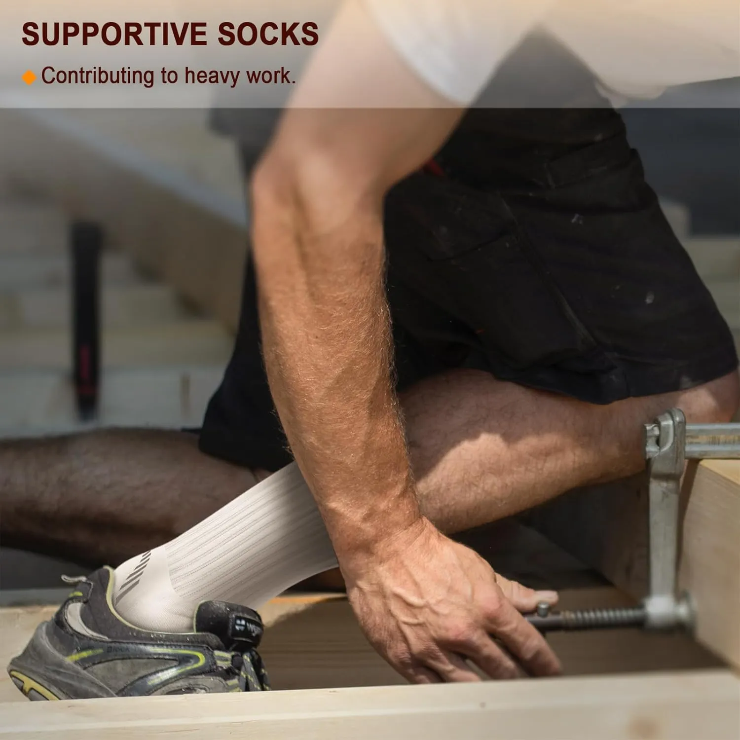 BULLIANT Men Athletic Socks, Compression Sports Crew Socks Cushioned For Men Outdoor Running Hiking-Arch Compression Support