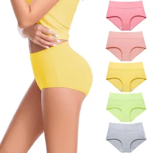 CAILECOTTON Womens Underwear Cotton Briefs Plus Size High Waisted Underwears Women Pack Cotton Panties for Women Pack