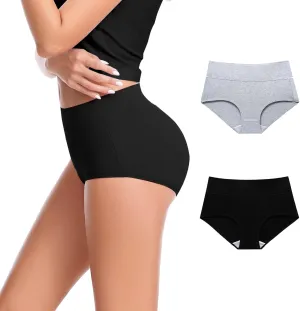 CAILECOTTON Womens Underwear Cotton Briefs Plus Size High Waisted Underwears Women Pack Cotton Panties for Women Pack