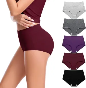 CAILECOTTON Womens Underwear Cotton Briefs Plus Size High Waisted Underwears Women Pack Cotton Panties for Women Pack