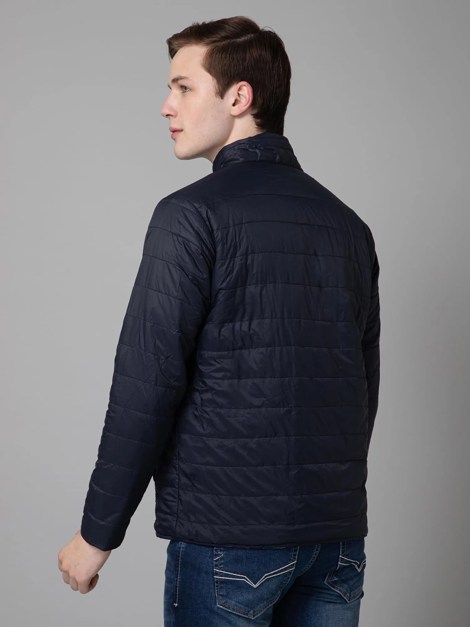 Cantabil Solid Reversible Full Sleeves Mock collar Regular Fit Mens Casual Jacket | Casual Winter Jackets for Men | Mens Jackets for Winter Wear (MJKT00148_SKY_M)