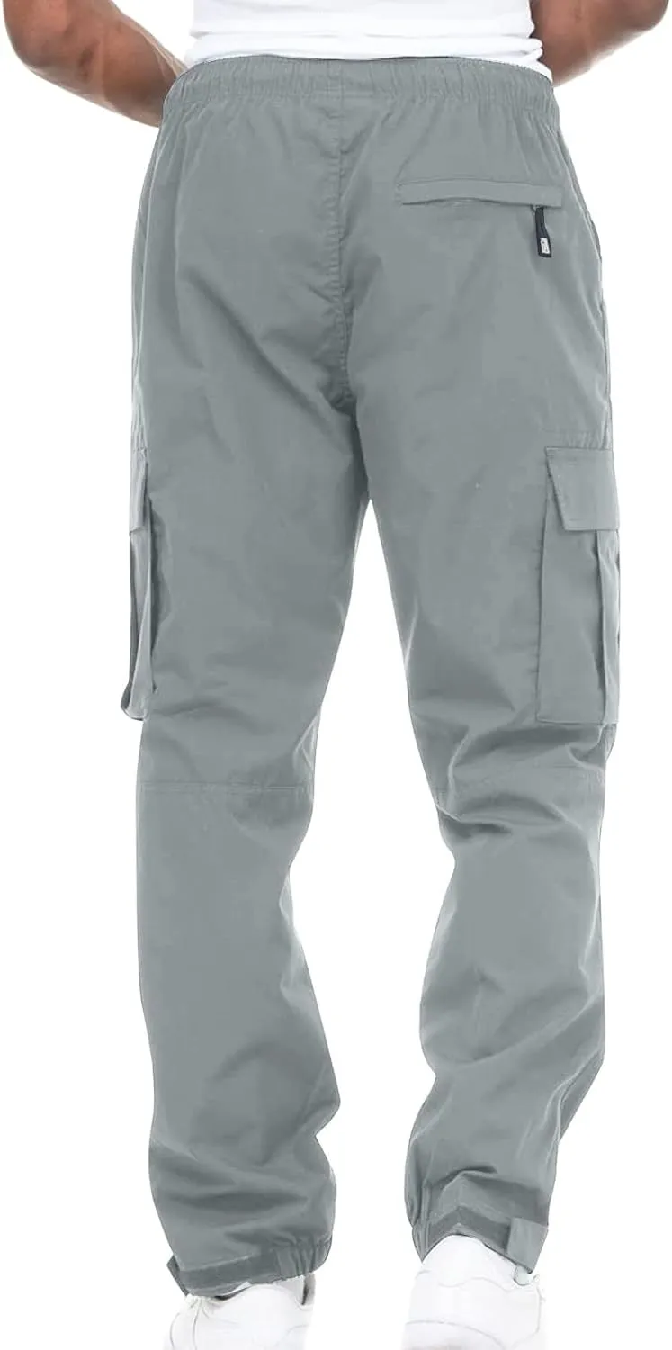 Cargo Pants Men Classic Fit Lightweight Joggers Multi Pockets Casual Athletic Workout Running Pants Activewear