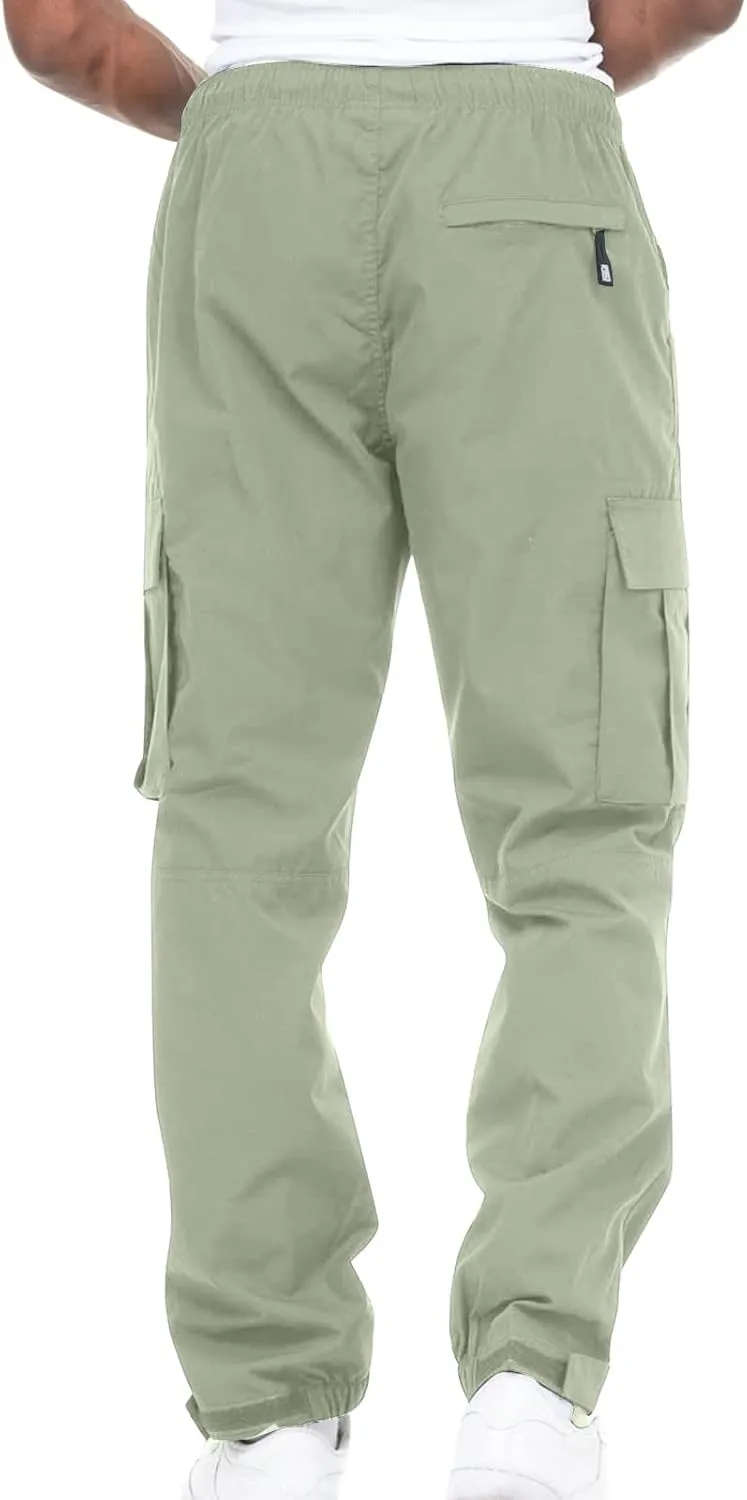 Cargo Pants Men Classic Fit Lightweight Joggers Multi Pockets Casual Athletic Workout Running Pants Activewear