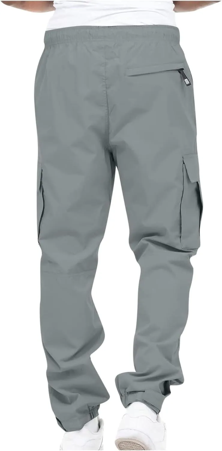 Cargo Pants Men Classic Fit Lightweight Joggers Multi Pockets Casual Athletic Workout Running Pants Activewear