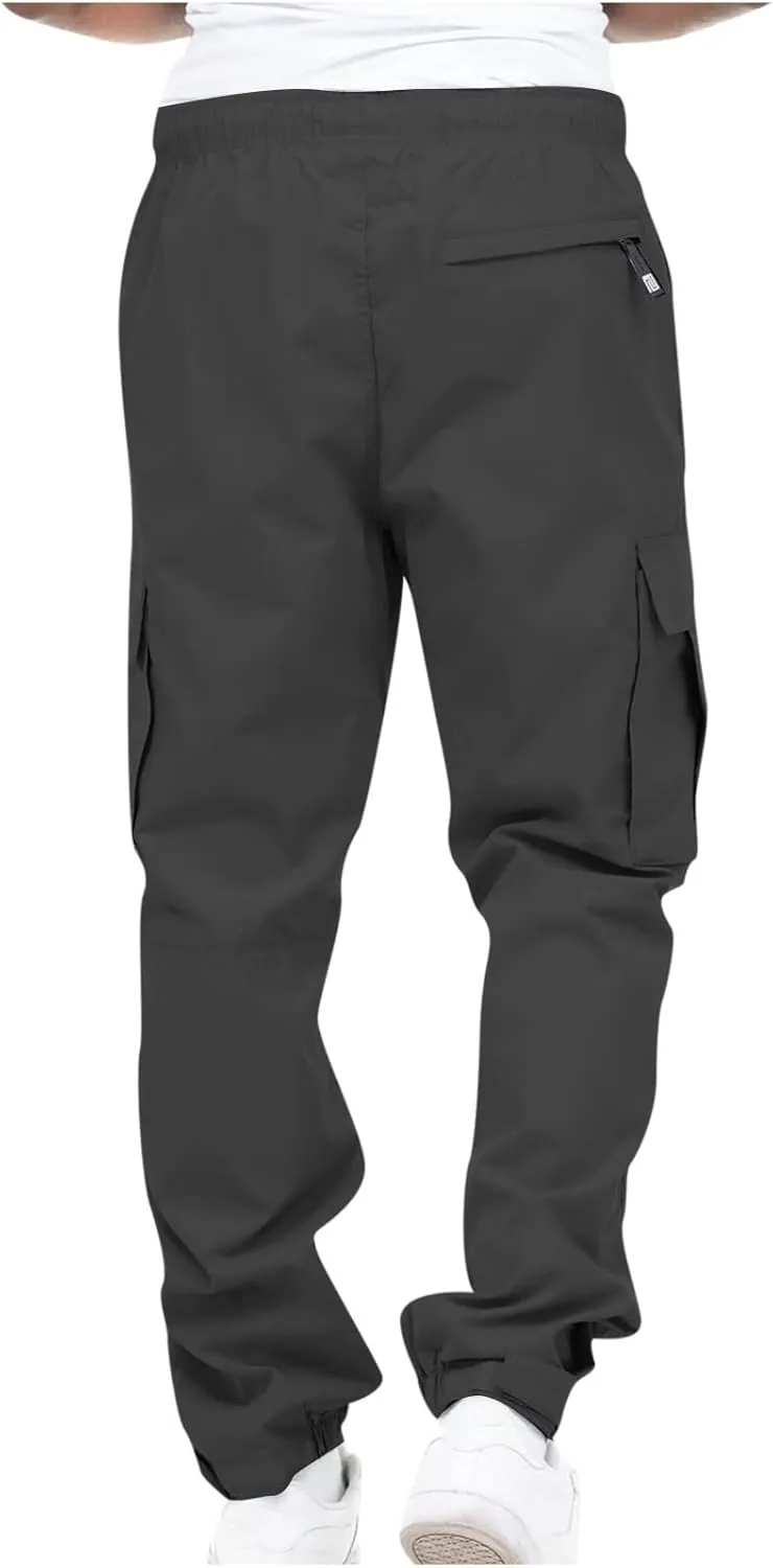 Cargo Pants Men Classic Fit Lightweight Joggers Multi Pockets Casual Athletic Workout Running Pants Activewear