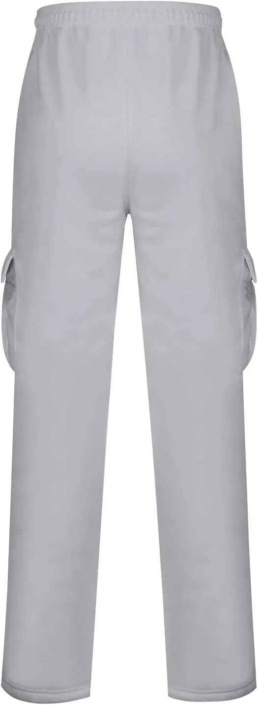 Cargo Sweatpants for Men Open Bottom Lightweight Hiking Pants Workout Casual Baggy Drawstring Joggers with Pockets