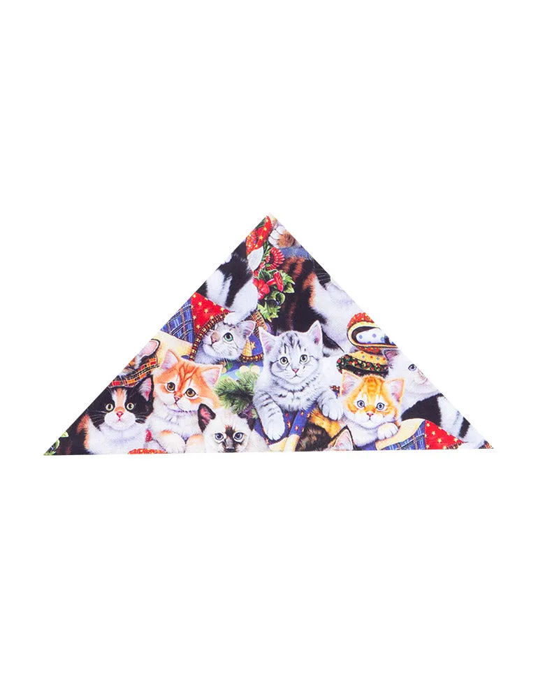 Cat Print Shirt with Matching Handkerchief