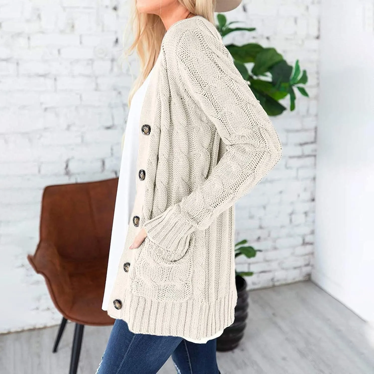 ChicCrate Button Up Sweaters for Women Long Sleeve Christmas Thanksgiving Halloween Cardigan Tops Dressy Casual