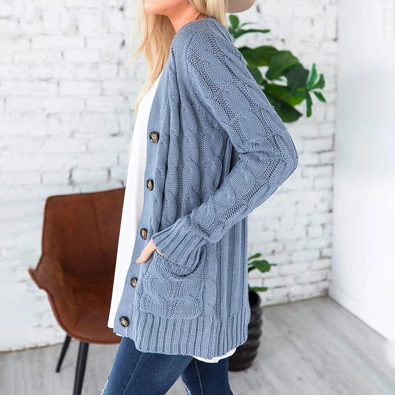 ChicCrate Button Up Sweaters for Women Long Sleeve Christmas Thanksgiving Halloween Cardigan Tops Dressy Casual