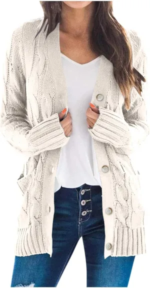 ChicCrate Button Up Sweaters for Women Long Sleeve Christmas Thanksgiving Halloween Cardigan Tops Dressy Casual