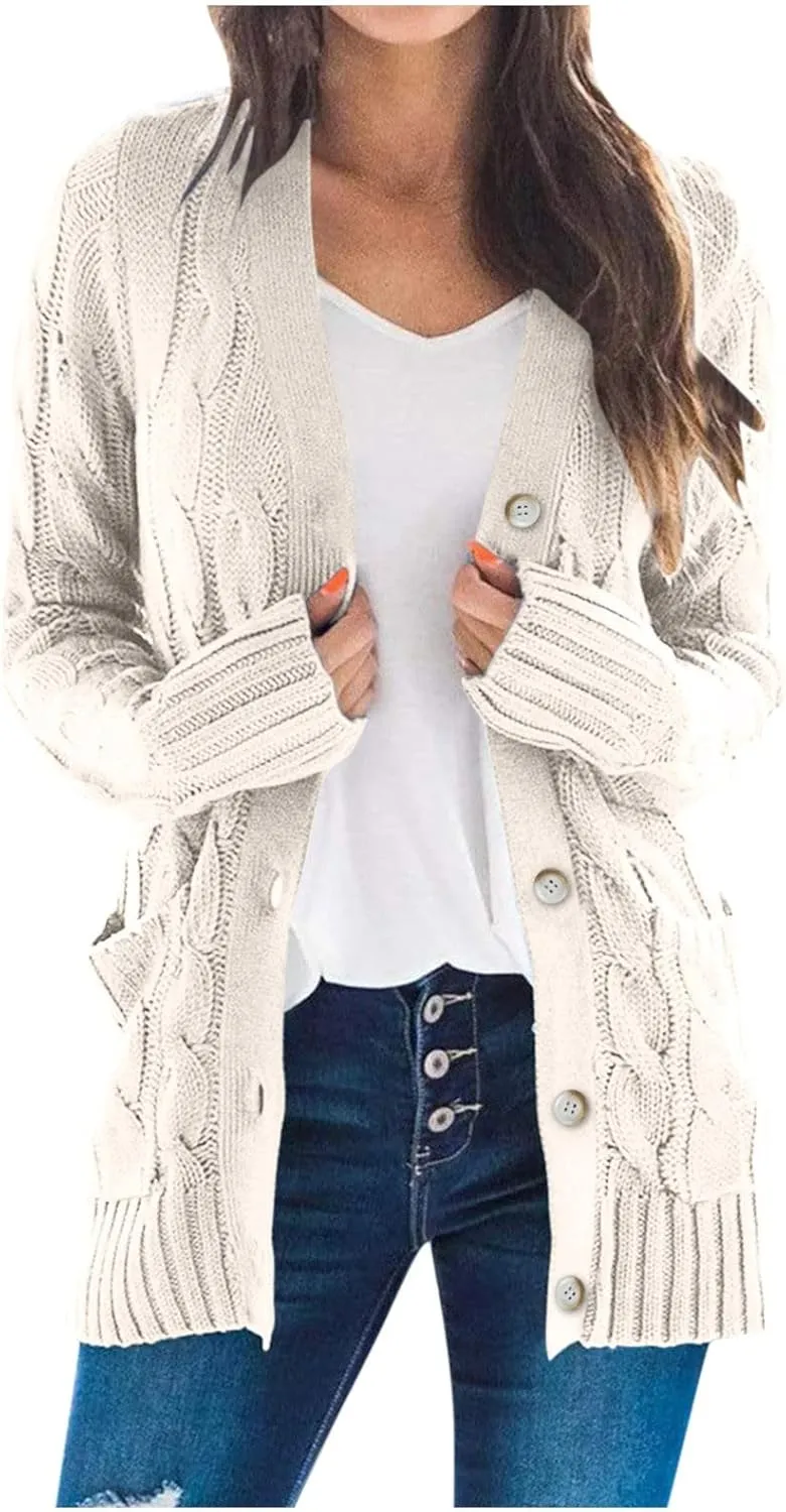 ChicCrate Button Up Sweaters for Women Long Sleeve Christmas Thanksgiving Halloween Cardigan Tops Dressy Casual
