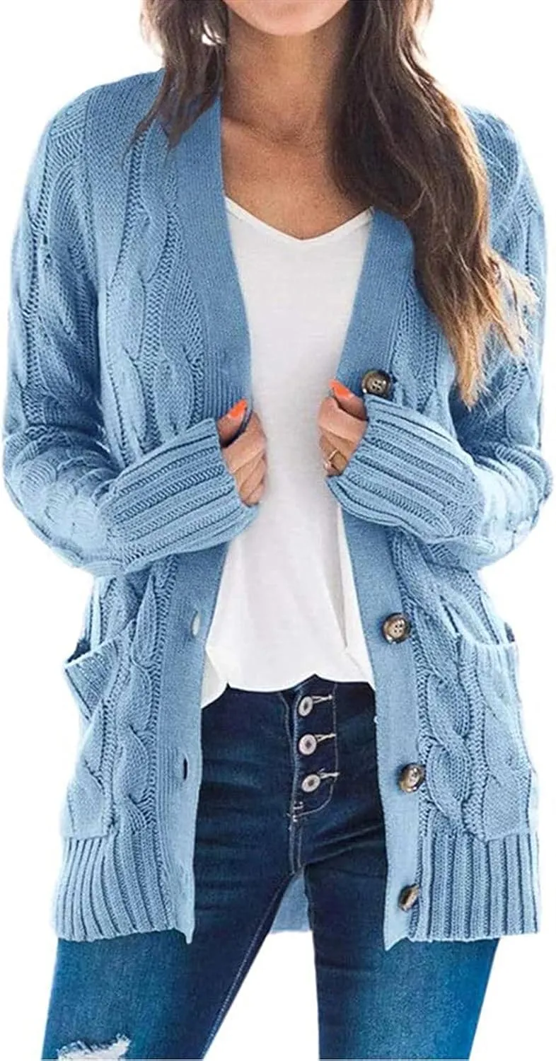 ChicCrate Button Up Sweaters for Women Long Sleeve Christmas Thanksgiving Halloween Cardigan Tops Dressy Casual