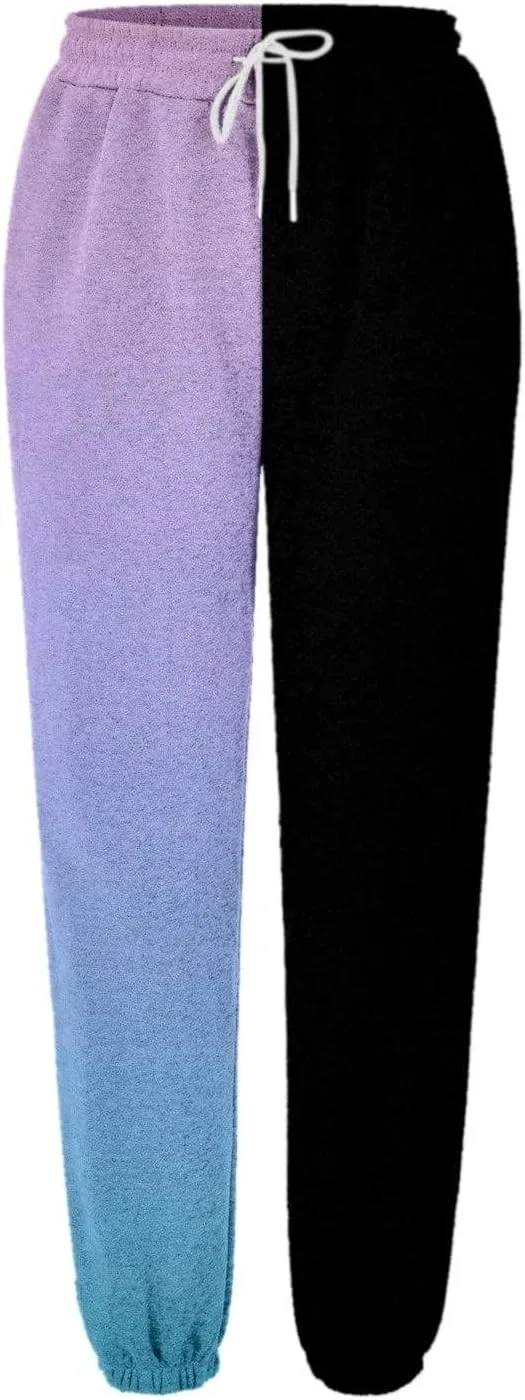 Closed Bottom Sweatpants Women Colored Pants Fall Trends Lounge Joggers High Waisted Cinch Straight Leg Cotton Trousers
