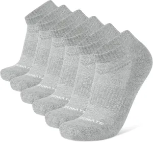CLOSEMATE Comfortable Cotton Cushioned Ankle Low Cut Socks for Men Women Non Slip and Breathable for Running 6 Pairs