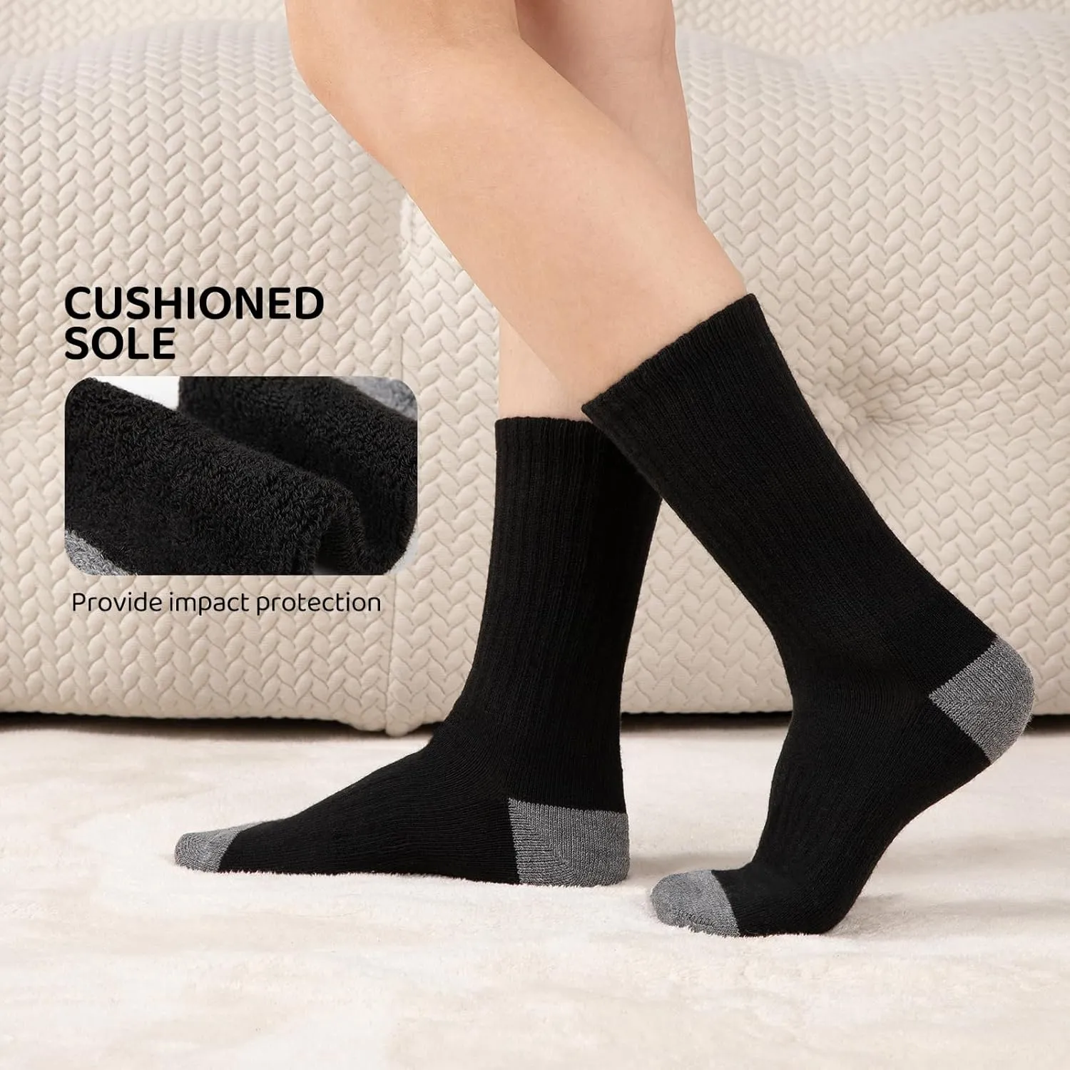 Comfoex 10 Pairs Boys Crew Socks Sports Athletic Long Calf Socks For Kids 4-10 Years Old With Cushioned Sole